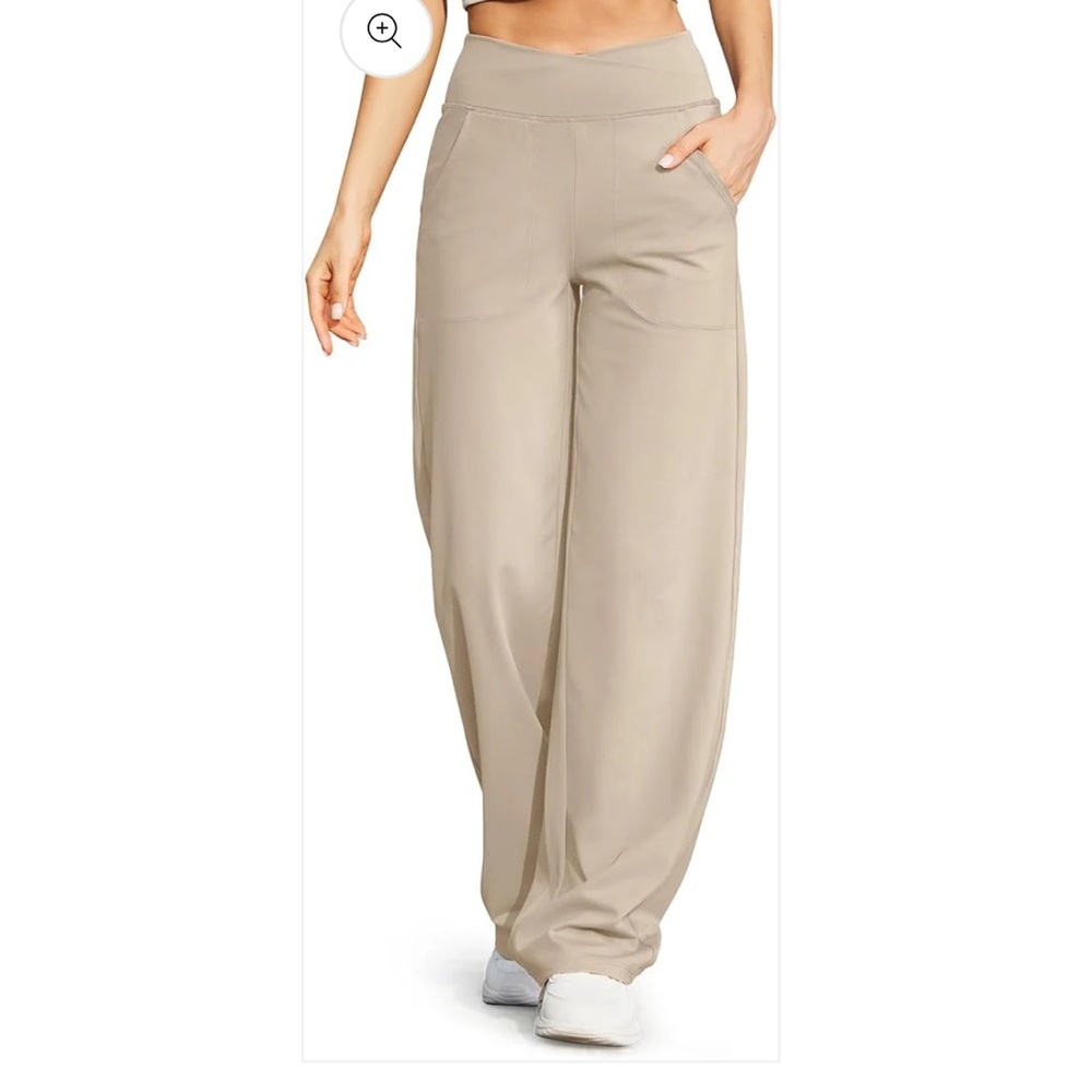 G4Free| Wide Leg Yoga Pants Khaki Size Large